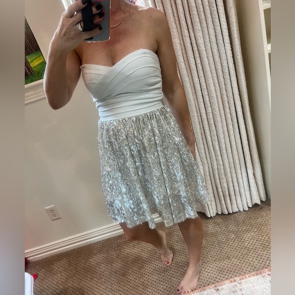 Erin erin fetherston Antoinette Dress Sequined Fit and Flare Dress Size Small - Picture 1 of 7